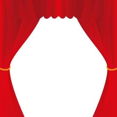 İllüstrasyon kırmızı perde