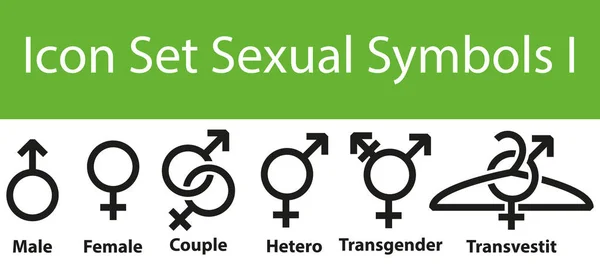 Icon Set seksuele symbolen ik — Stockvector