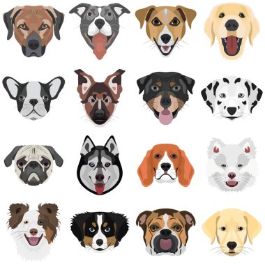 Çizimde koleksiyon köpekler