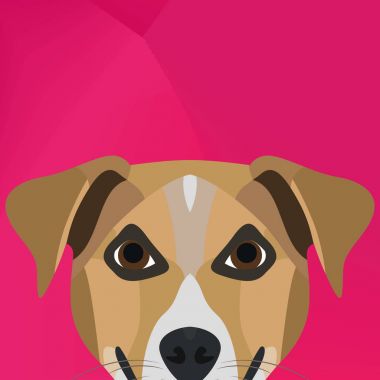 Duvarın üzerinden seyir illüstrasyon köpeği terrier