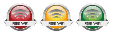 Modern düğmesini vektör ücretsiz Wi-Fi