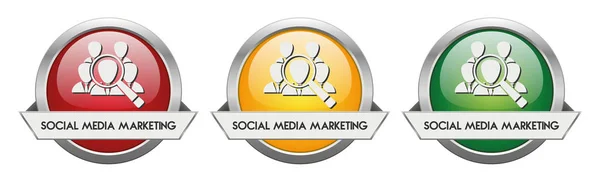 Pulsante moderno Vector Social Media Marketing — Vettoriale Stock