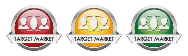 Pasar Target Vektor Tombol Modern - Stok Vektor
