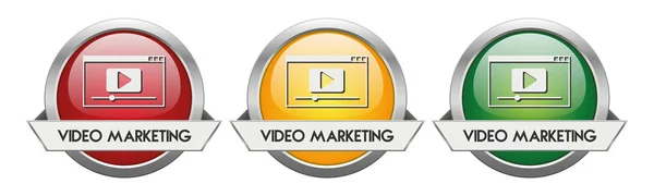 Moderne knop Vector Video Marketing — Stockvector