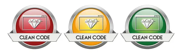 Pulsante moderno Vector Clean Code — Vettoriale Stock