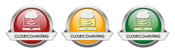 Σύγχρονη κουμπί διάνυσμα Cloudcomputing — Διανυσματικό Αρχείο