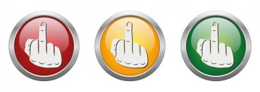 Modern düğmesini vektör orta parmak