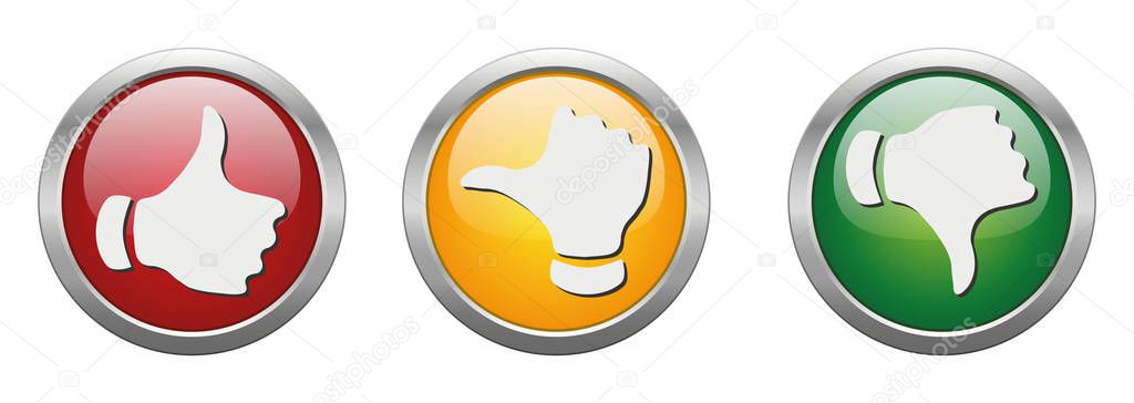 Modern Button Vector Thumbs Up