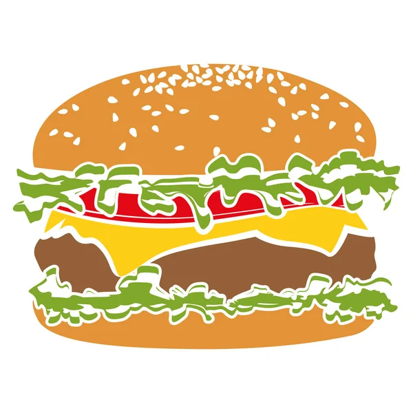 Pictograma colorido icono hamburguesa — Archivo Imágenes Vectoriales