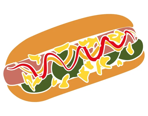 Pictograma colorido icono Hotdog — Archivo Imágenes Vectoriales
