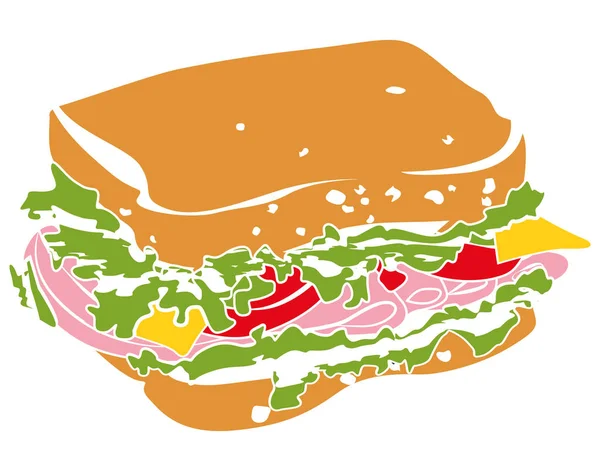 Pictograma colorido Icono Sandwich — Archivo Imágenes Vectoriales