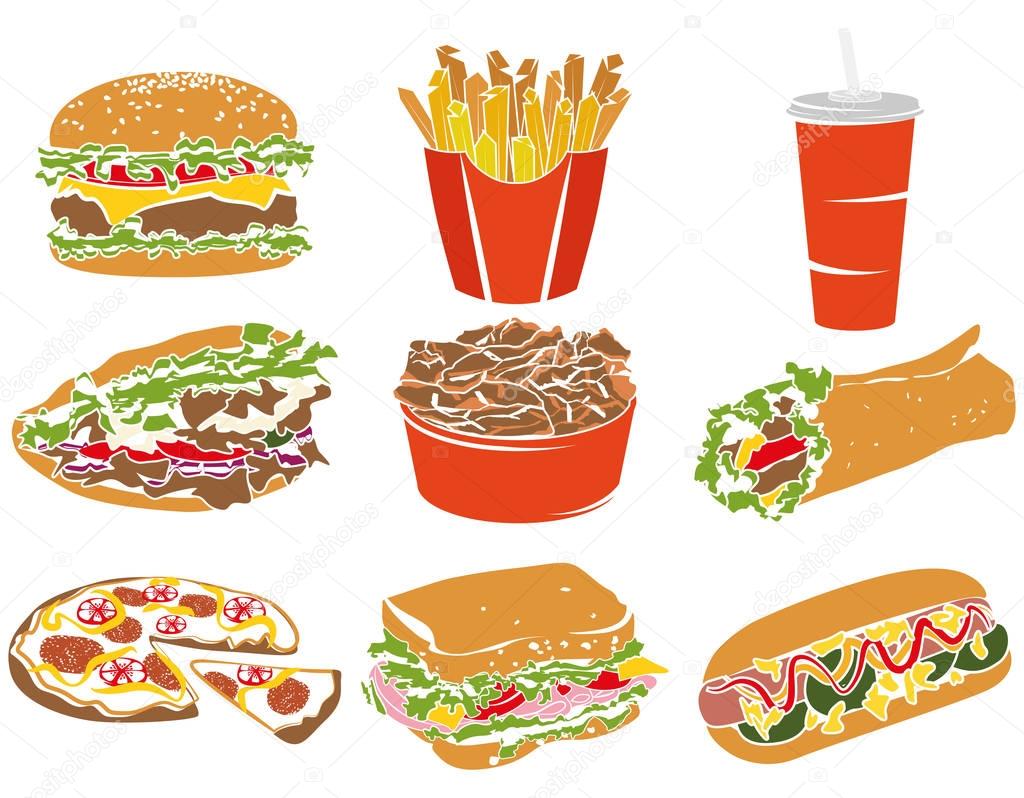 Colorful Icon Set Fast Food I