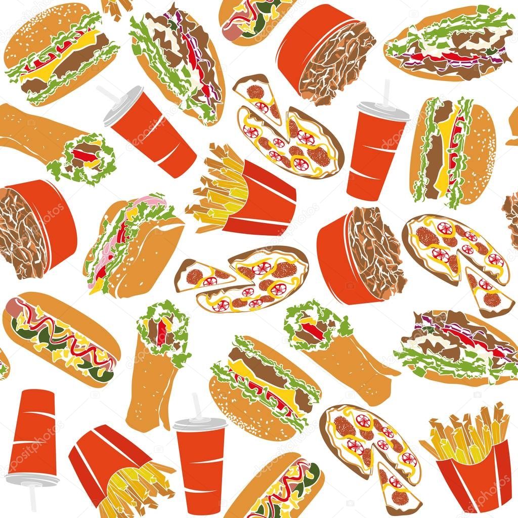 Colorful Pattern Fast Food I
