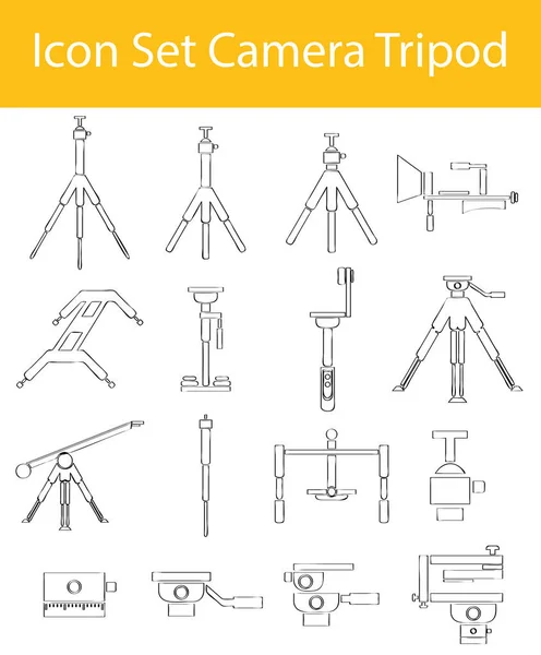 Штатив для фотокамеры с нарисованной лапшой — стоковый вектор