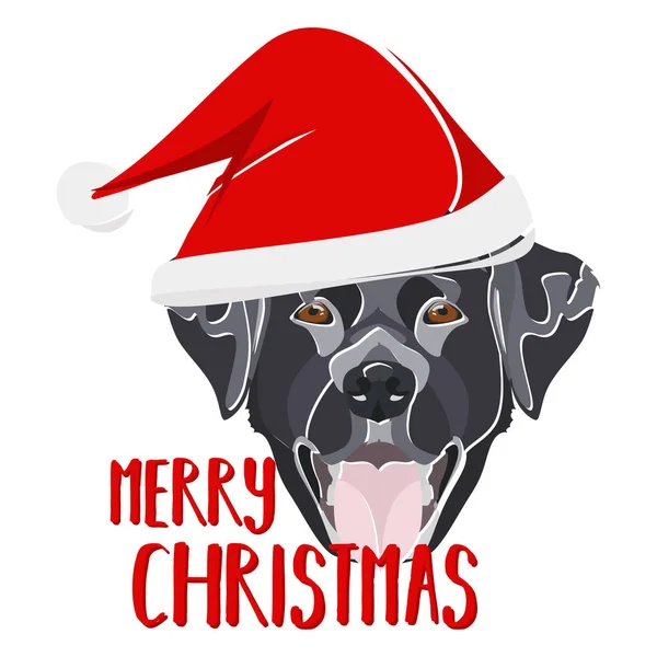 Illustration Hund Labrador Retriever Frohe Weihnachten lizenzfreie Stockvektoren