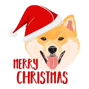 Resim köpeği Shiba Inu Mutlu Noeller