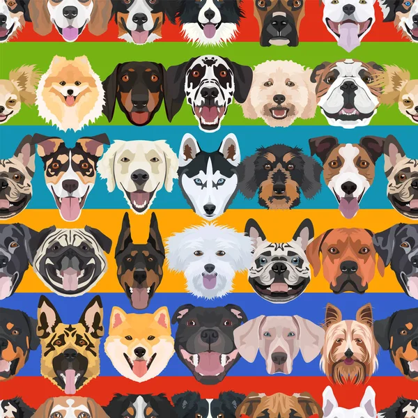 Illustration seamless pattern colorful dogs