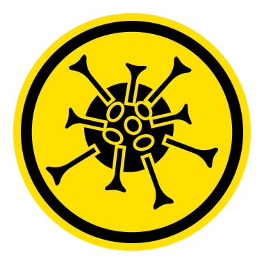 Grafikte koronavirüs uyarısı var. İllüstrasyon temalı, salgın ve virüslü grafik tasarımlar için mükemmeldir.