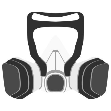 İnşaat alanlarında ya da hastanelerde kullanılan bir solunum cihazının grafiği. Maske tüm virüsleri, bakterileri ve kirleticileri dışarıda tutuyor.