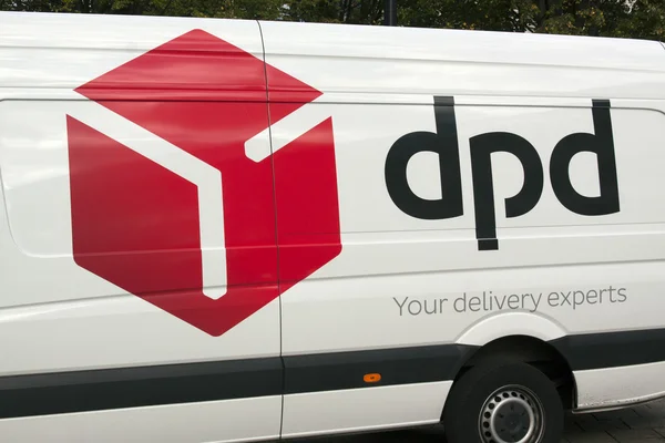 DPD levering lastbil i Amsterdam - Stock-foto