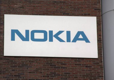 letters Nokia on a wall in Amsterdam clipart