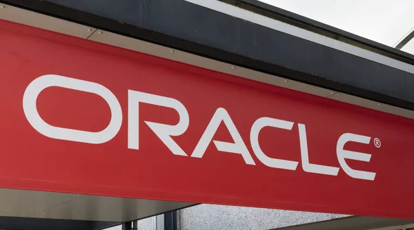 Άμστερνταμ Ολλανδία Απριλίου 2018 Oracle Γράμματα Για Ένα Κτήριο Στο — Φωτογραφία Αρχείου