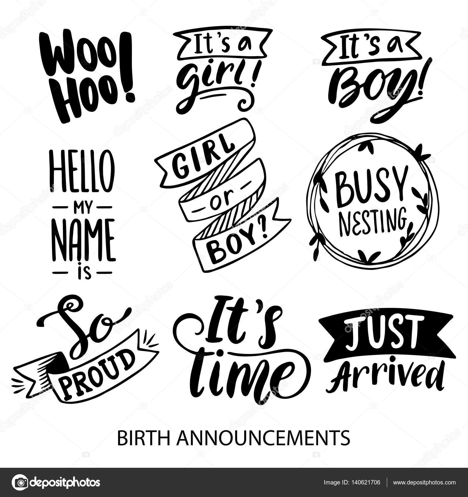 Pictures birth announcements Birth Announcements lettering