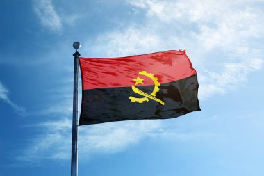 Angola bayrağı direği üzerinde 