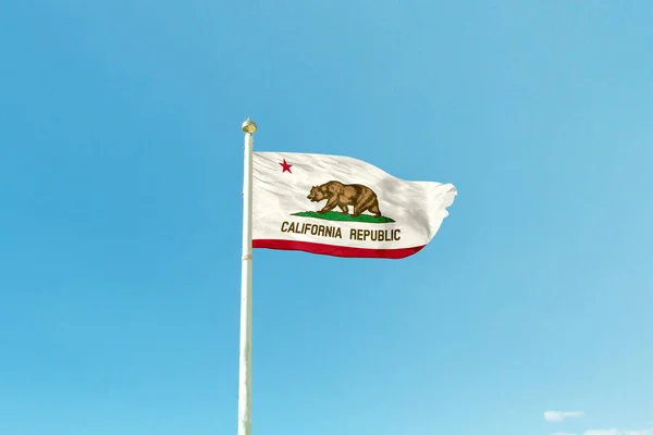 Republic California flag on the mast — Stock Photo, Image