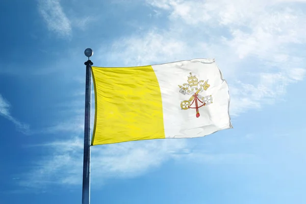 Vatikanets flagg på masten – stockfoto
