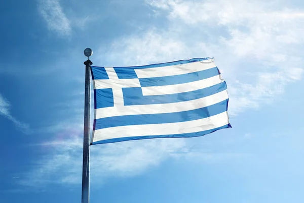 Bandera de Grecia en el mástil —  Fotos de Stock