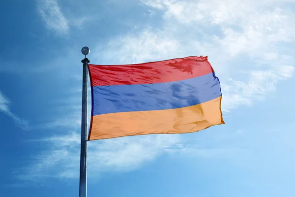 Armeniens flag på masten - Stock-foto