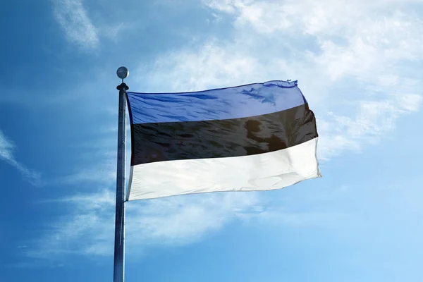 Bendera Estonia di tiang kapal — Stok Foto