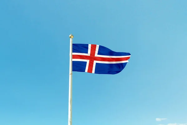 Flag of Iceland on the mast — Stock Photo, Image