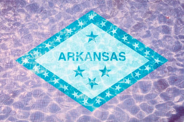 Flag of Arkanzas tiles in pool — Stock Photo, Image