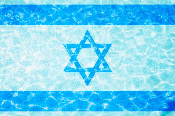 Bandeira de Israel telhas na piscina — Fotografia de Stock