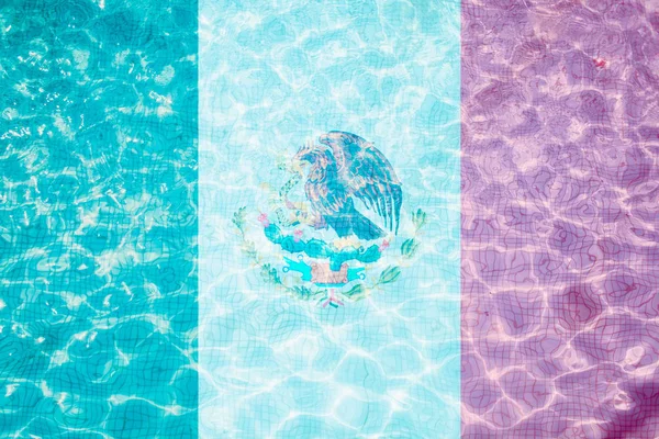 Flag of Mexico tiles in pool — Stock Photo, Image