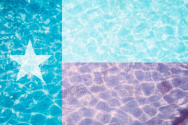 Bandeira de azulejos Texas na piscina — Fotografia de Stock