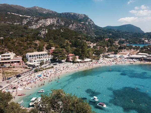 Palaiokastritsa dorp in Corfu — Stockfoto