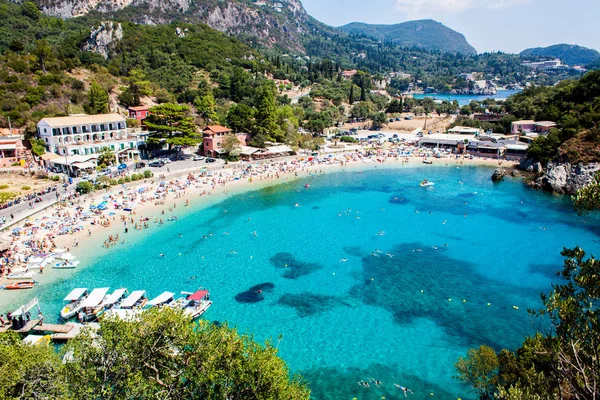 Aldeia de Palaiokastritsa em Corfu — Fotografia de Stock