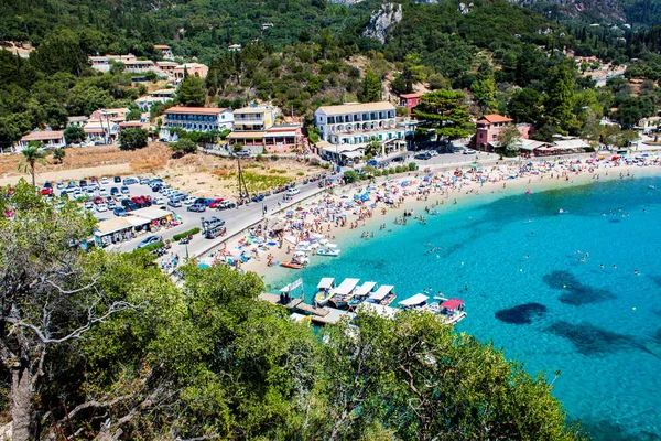 Palaiokastritsa dorp in Corfu — Stockfoto