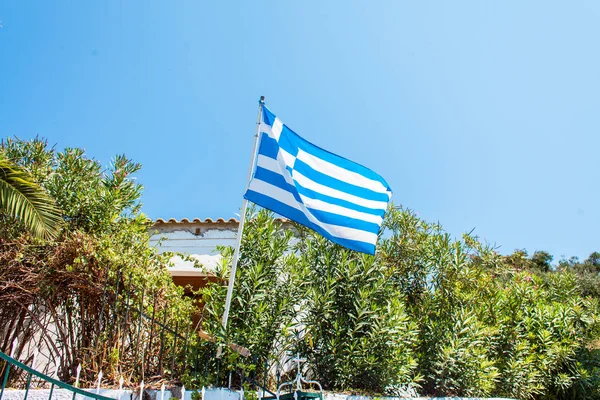 Bandera ondeante de Grecia —  Fotos de Stock