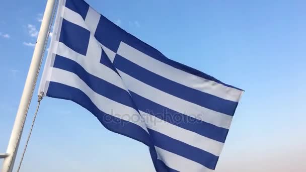 Κυματιστή σημαία της Ελλάδας — Αρχείο Βίντεο