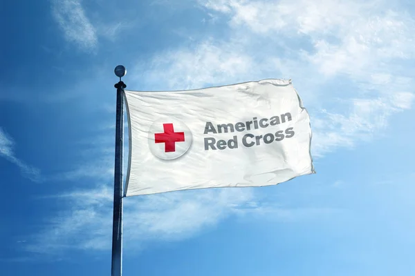 American Red Cross flag — Stock Photo, Image