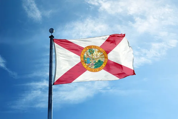 Florida flag on the mast — Stock Photo, Image