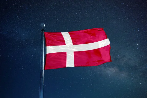 Denmark flag on the mast — Stock Photo, Image