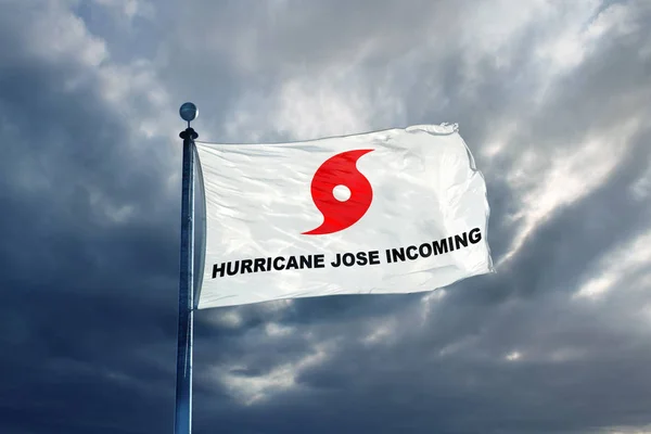 Ураган Хосе попереджувальний прапор — стокове фото