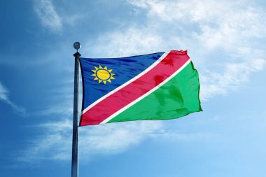 Namibya bayrak direği üzerinde 