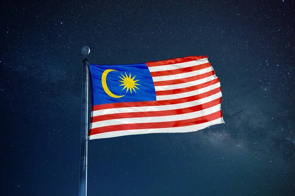Bandeira da Malásia no mastro — Fotografia de Stock