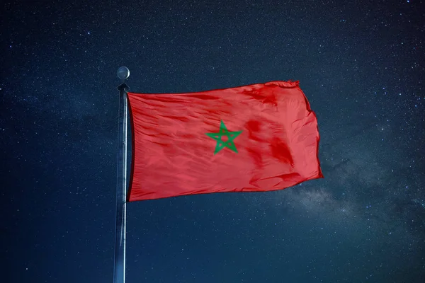 Μαρόκο σημαία από τον ιστό — Φωτογραφία Αρχείου